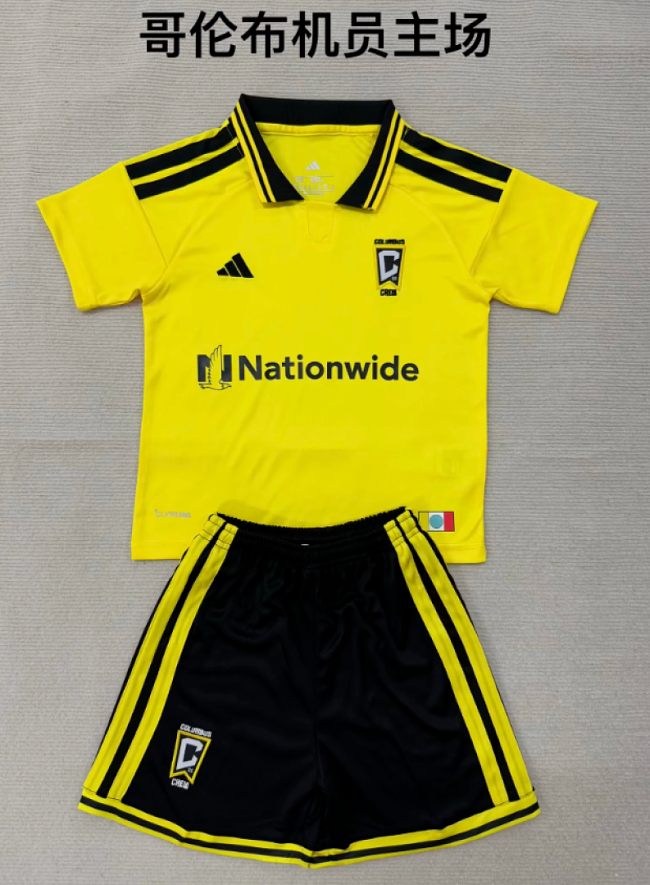 Youth Uniform Kids Kit 2026-2027 Columbus Crew Home Soccer Jersey Shorts Child Football Set