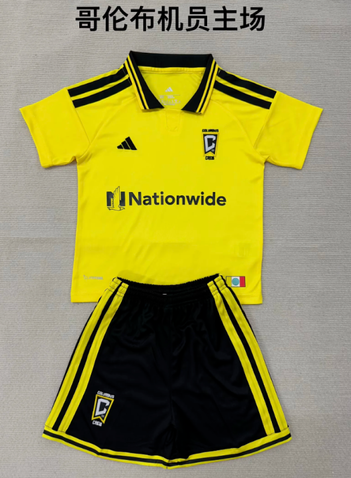 Youth Uniform Kids Kit 2026-2027 Columbus Crew Home Soccer Jersey Shorts Child Football Set