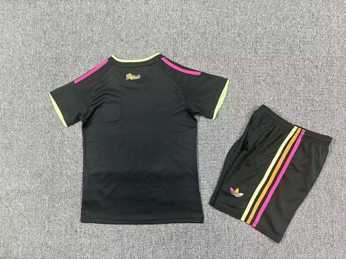 Youth Uniform Kids Kit 2026 Peru Away Black Soccer Jersey Shorts Child Football Set