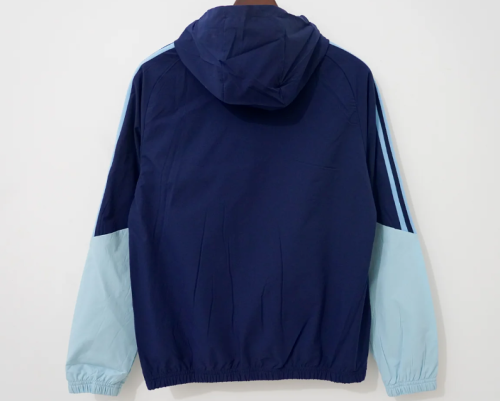 with Caps 2026-2027 Argentina Dark Blue Soccer Windbreaker Jacket Football Jacket