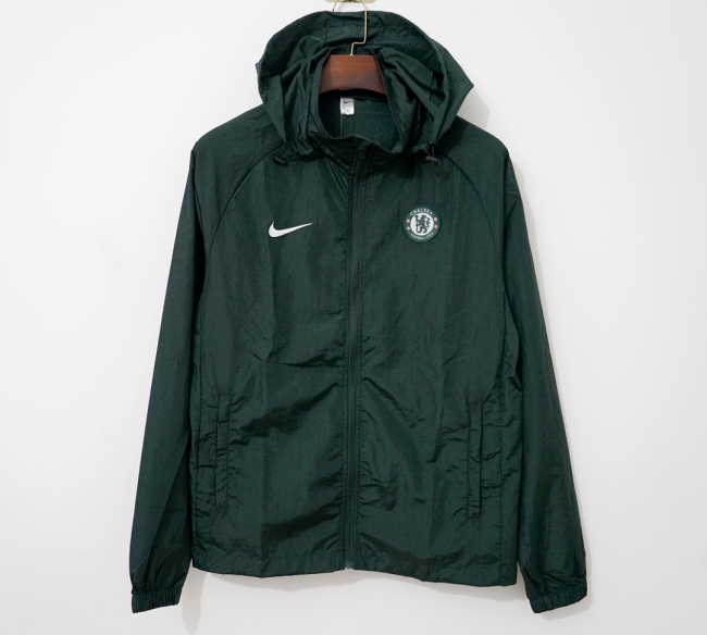 with Caps 2026-2027 Chelsea Dark Green Soccer Windbreaker Jacket Football Jacket