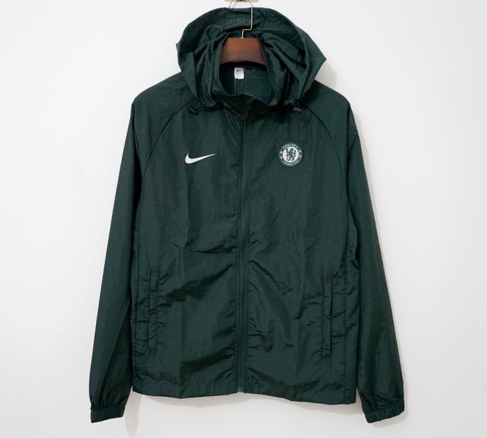 with Caps 2026-2027 Chelsea Dark Green Soccer Windbreaker Jacket Football Jacket
