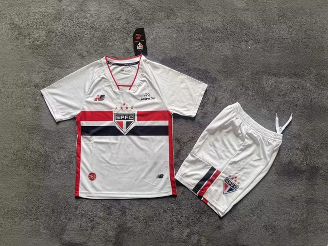 Youth Uniform Kids Kit Sao Paulo 2026-2027 Home Soccer Jersey Shorts Child Football Set