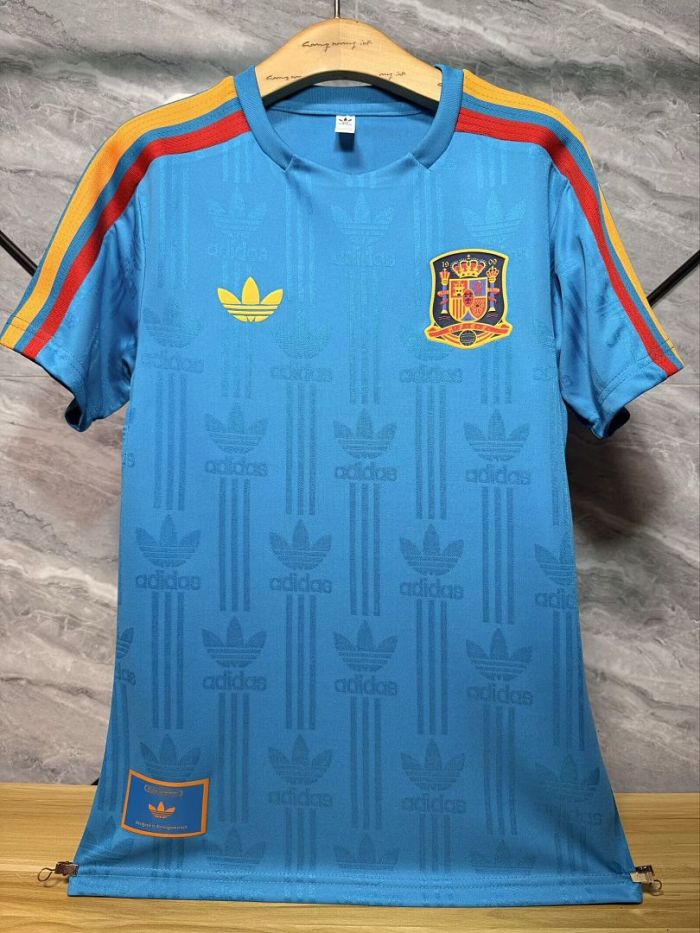 Player Version 2026 Spain Blue Retro Model Soccer Training Jersey España Camisetas de Futbol