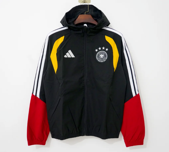 with Caps 2026-2027 Germany Black Soccer Windbreaker Jacket Football Jacket