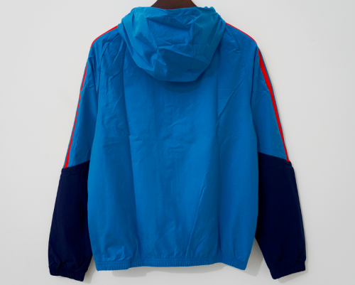 with Caps 2026-2027 Spain Blue Soccer Windbreaker Jacket Football Jacket