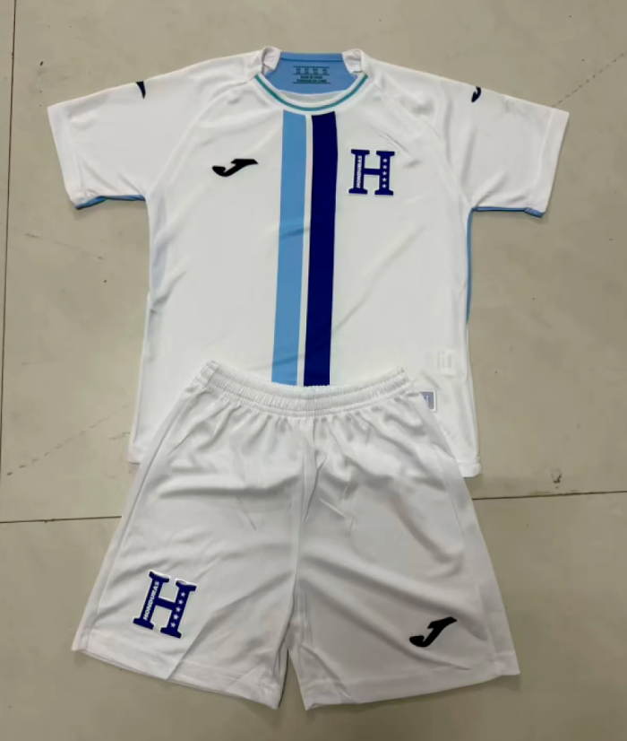 Youth Uniform Kids Kit 2026 Honduras Home Soccer Jersey Shorts Child Football Set