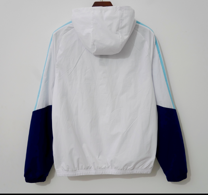 with Caps 2026-2027 Argentina White Soccer Windbreaker Jacket Football Jacket
