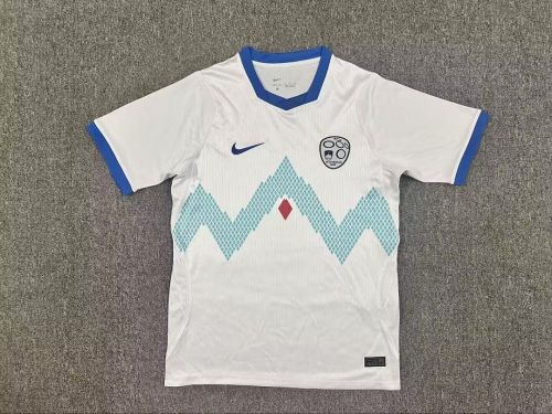 Fan Version 2026 Slovenia Away White Soccer Jersey Football Shirt