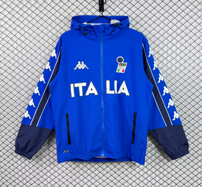 Retro Jacket 1994 Italy Blue Soccer Windbreaker Jacket Football Jacket