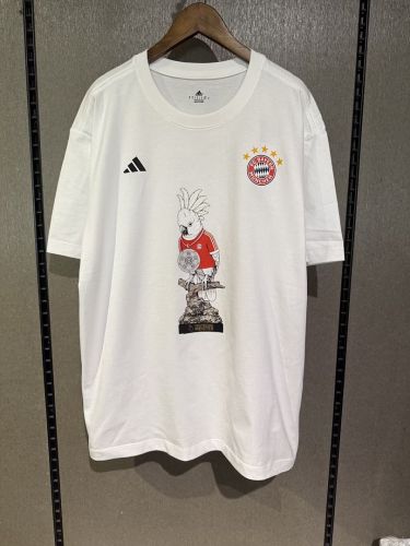 Fan Version 2026-2027 Bayern Munich White Cotton T-shirt Bayern Munchen Football Shirt