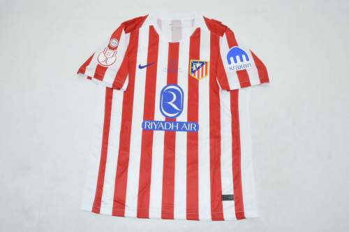 with Front Lettering+Copa del Rey patches Fan Version 2025-2026 Atletico Madrid copa de rey Final Home Soccer Jersey Football Shirt