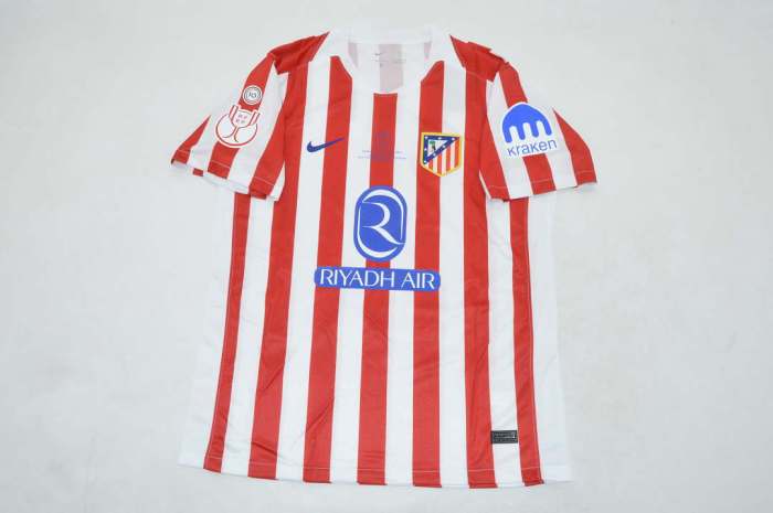 with Front Lettering+Copa del Rey patches Fan Version 2025-2026 Atletico Madrid copa de rey Final Home Soccer Jersey Football Shirt