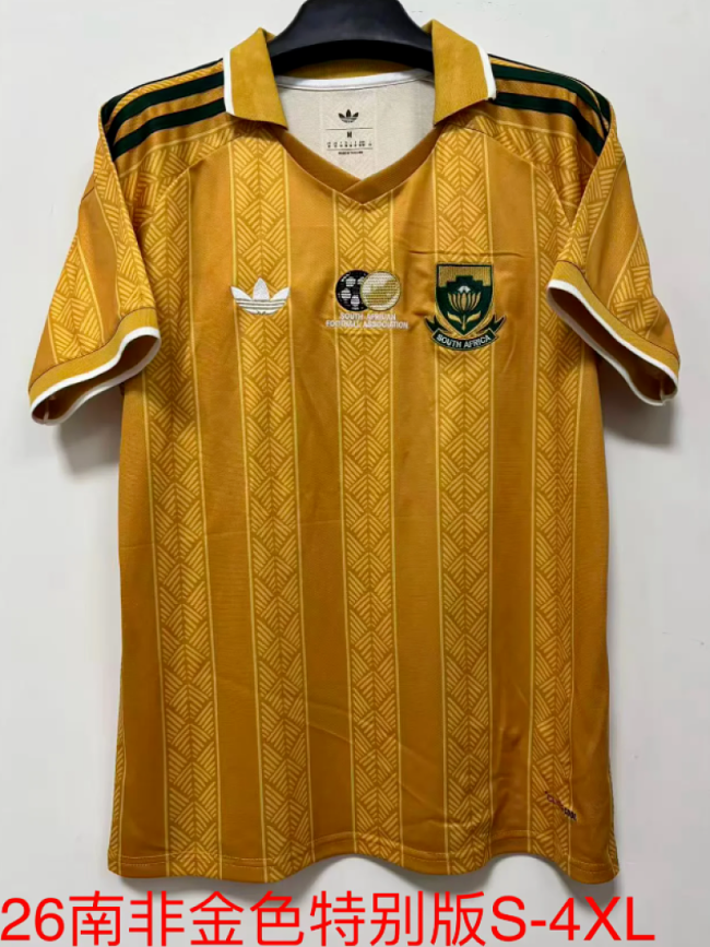 Fan Version 2026 South Africa Gold Concept Version Soccer Jersey Football Shirt