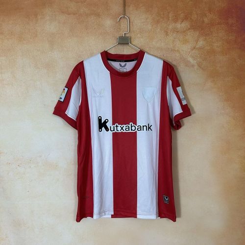 with LFP Patch Fan Version 2025-2026 Athletic Bilbao Retro Model Soccer Jersey Football Shirt