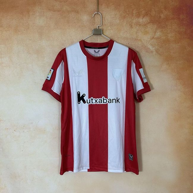 with LFP Patch Fan Version 2025-2026 Athletic Bilbao Retro Model Soccer Jersey Football Shirt