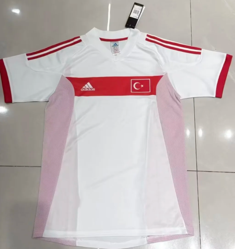 Retro Jersey 2002 Turkey Away White Soccer Jersey Vintage Türkiye Football Shirt