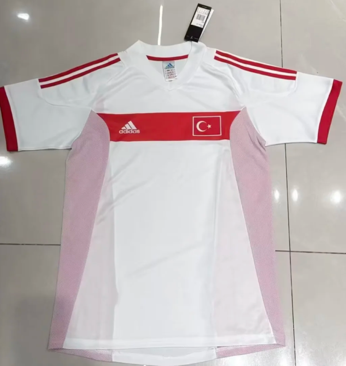 Retro Jersey 2002 Turkey Away White Soccer Jersey Vintage Türkiye Football Shirt