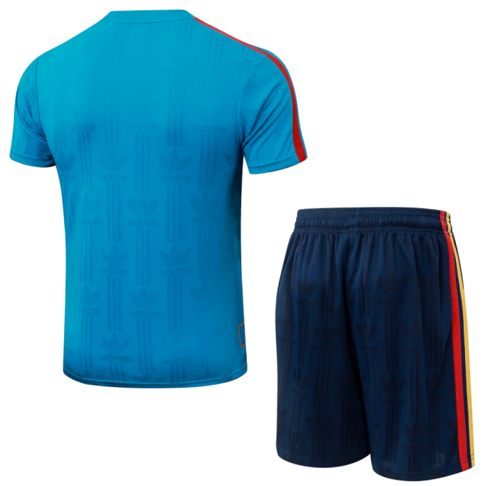 Player Version Adult Uniform 2026 Spain Blue Soccer Training Jersey and Shorts Football Kits