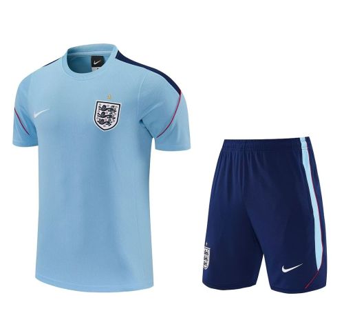 Adult Uniform 2026-2027 England Blue Soccer Training Jersey and Shorts Football Kits