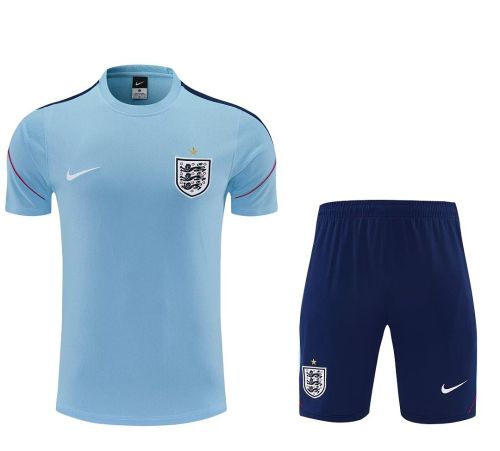Adult Uniform 2026-2027 England Blue Soccer Training Jersey and Shorts Football Kits