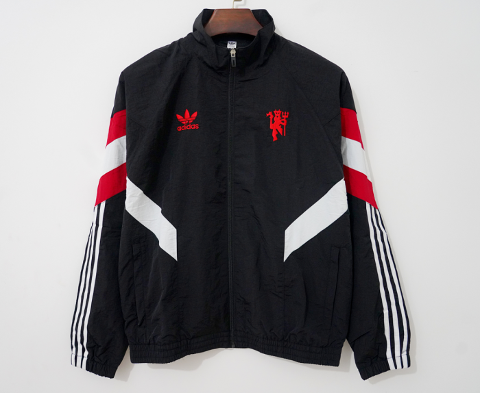 2025-2026 Manchester United Black/White Soccer Windbreaker Jacket Football Jacket