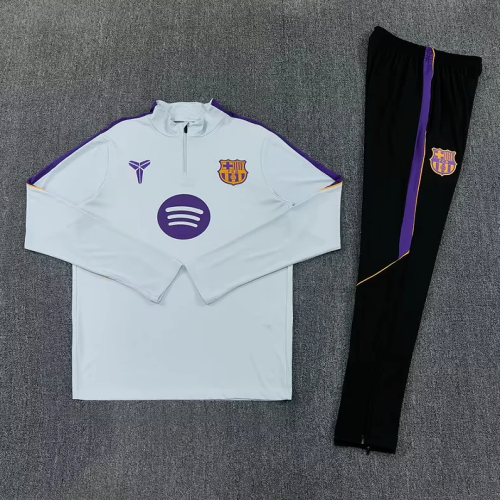 2026 Barcelona Grey Soccer Training Sweater and Pants Football Kit