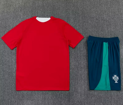 Adult Uniform 2026-2027 Portugal Red Soccer Training Jersey and Shorts Football Kits