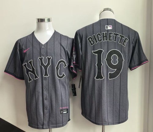 City Edition New York Mets BICHETTE 19 Black Cool Base Jersey MLB Jersey