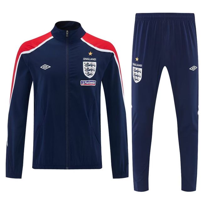 2026-2027 England Dark Blue Soccer Windbreaker Tracksuit Jacket Football Jacket and Pants