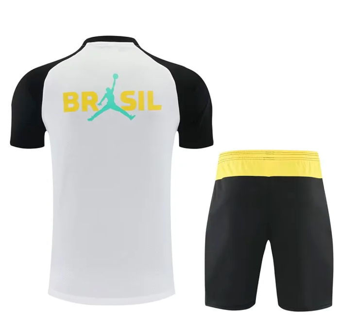 Adult Uniform 2026-2027 Brazil White Soccer Training Jersey and Shorts Football Kits