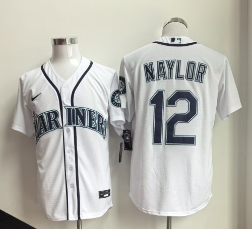 Seattle Mariners NAYLOR 12 White Cool Base Jersey MLB Shirt