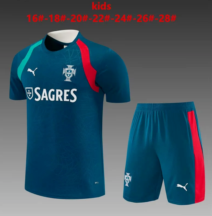 Adult Uniform 2026-2027 Portugal Dark Green Soccer Training Jersey and Shorts Football Kits