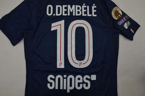 With League 1 Champions Patch Fan Version 2025-2026 PSG O.DEMBELE 10 Home Soccer Jersey Paris Football Maillot