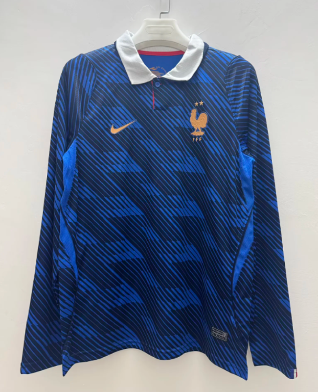Long Sleeve Fan Version 2026 France Home Soccer Jersey Football Shirt