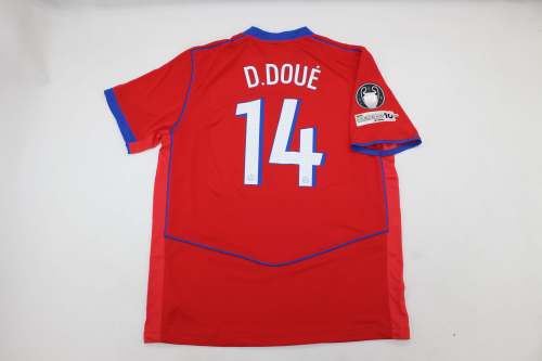 with UCL Winner Patch Fan Version 2025-2026 PSG D.DOUE 14 Third Away Red Soccer Jersey Paris Football Maillot