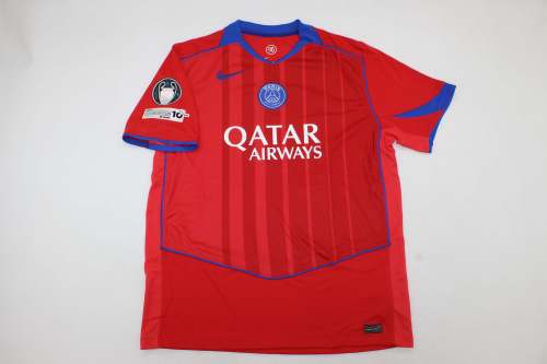 With UCL Winner Patch Fan Version 2025-2026 PSG Third Away Red Soccer Jersey Paris Football Maillot