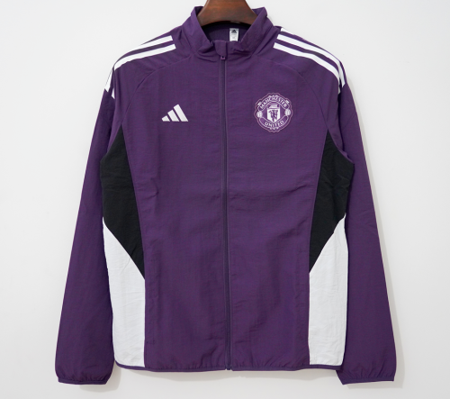 2026-2027 Manchester United Purple/White Soccer Windbreaker Jacket Football Jacket