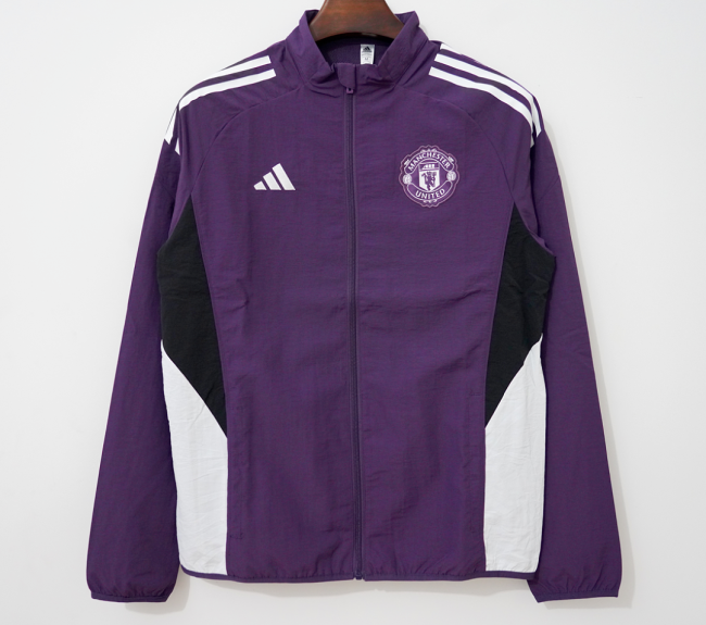 2026-2027 Manchester United Purple/White Soccer Windbreaker Jacket Football Jacket