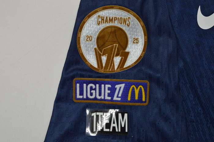With League 1 Champions Patch Fan Version 2025-2026 PSG O.DEMBELE 10 Home Soccer Jersey Paris Football Maillot