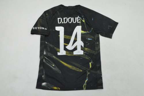 With UCL Winner Patch Fan Version 2025-2026 PSG D.DOUE 14 Fifth Away Soccer Jersey Paris Football Maillot