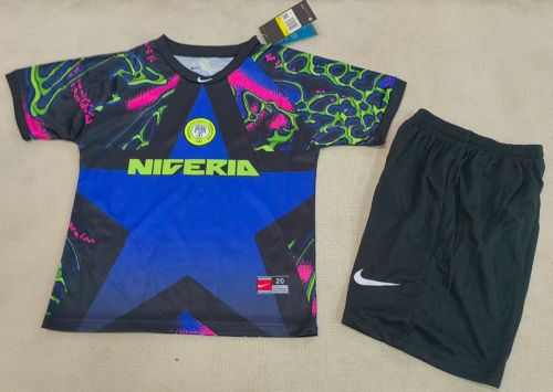 Youth Uniform Kids Kit 2026 Nigeria Goalkeeper Soccer Jersey Shorts Child Football Set