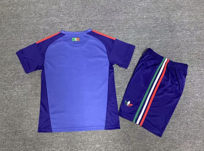 Youth Uniform Kids Kit 2026 Mexico Purple Goalkeeper Soccer Jersey Shorts Child Football Set