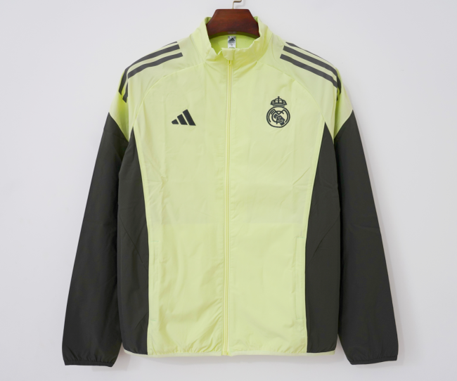 2026-2027 Real Madrid Green/Dark Grey Soccer Windbreaker Jacket Football Jacket