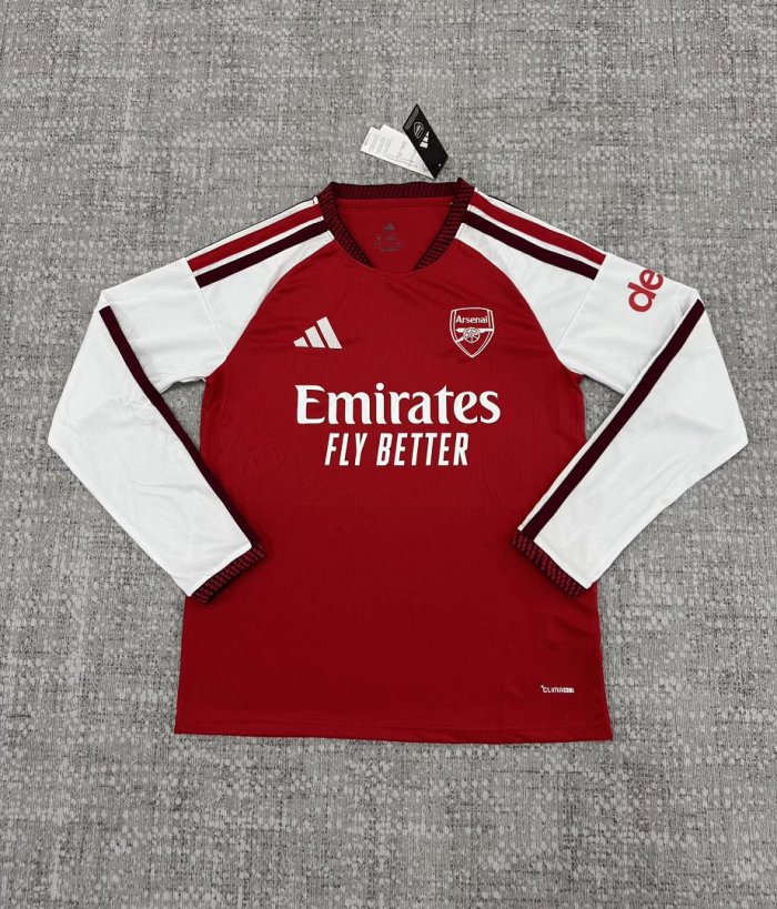 Long Sleeve Fan Version 2025-2026 Arsenal Home Soccer Jersey LS Football Shirt