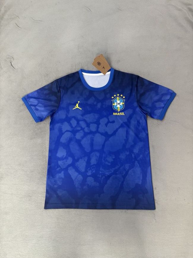 Fan Version 2026 Brazil AJ Blue Soccer Jersey Brasil Camisetas de Futbol