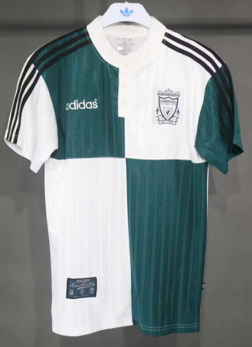 without Sponor Logo Retro Jersey 1995-1996 Liverpool Away Soccer Jersey Vintage Football Shirt