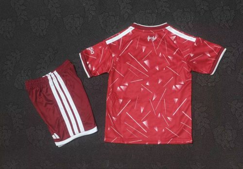 Youth Uniform Kids Kit 2026-2027 Liverpool Home Soccer Jersey Shorts Child Football Set