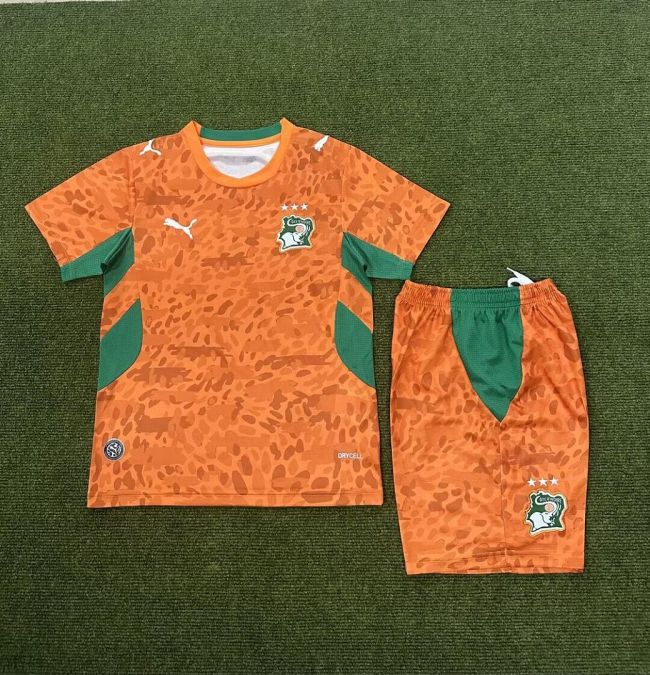 Youth Uniform Kids Kit 2026 Côte d'Ivoire Home Soccer Jersey Shorts Ivory Coast Child Football Set