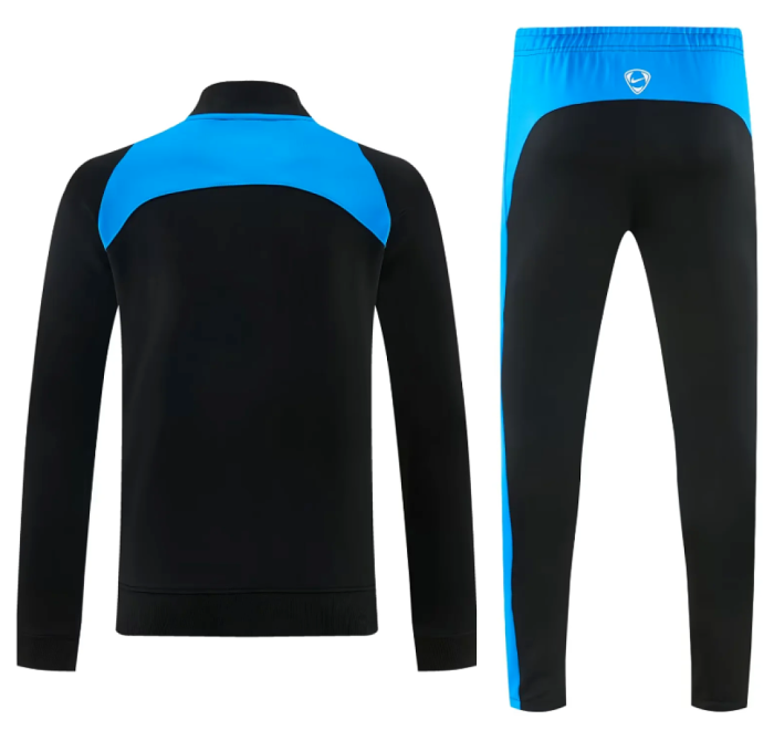 2026 Atletico Madrid Black/Blue Soccer Training Sweater and Pants Football Kit